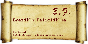 Brezán Feliciána névjegykártya